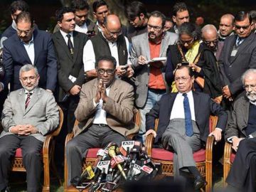 CJI Dipak Misra Justice Chelameshwar Justice Ranjan Gogoi